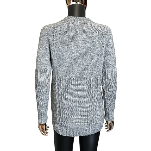 Banana Republic Italian Yarn Gray Ribbed Textured Crewneck Wool Blend Sweater XS - Picture 4 of 11